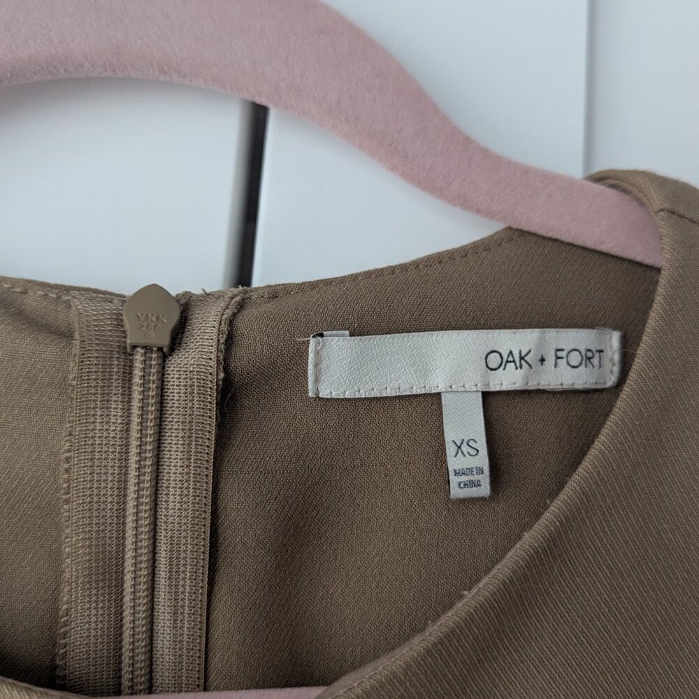 OAK + Fort Olive Green Dress NWOT - Picture 3 of 4